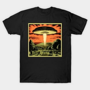 Vintage Comics UFO Encounters UFO Witness Cartoon Vintage T-Shirt